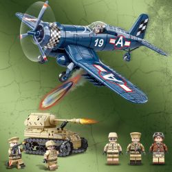 AMERICAN LEAGUE 98304 TIẾN RA PHÍA TRƯỚC XE TĂNG ELEPHANT CỦA ĐỨC MÁY BAY CHIẾN ĐẤU F4U CORSAIR MỸ bộ đồ chơi xếp lắp ráp ghép mô hình Military Army Quân Sự Bộ Đội