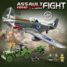 AMERICAN LEAGUE 98306 TIẾN RA TIỀN TUYẾN XE JEEP CỦA QUÂN ĐỘI MỸ MÁY BAY CHIẾN ĐẤU P51 MUSTANG bộ đồ chơi xếp lắp ráp ghép mô hình Military Army Quân Sự Bộ Đội