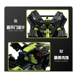 DOUBLE HEIGHT 60511 SIÊU XE BUGATTI V16 tỷ lệ 1:14 bộ đồ chơi xếp lắp ráp ghép mô hình Technic Kỹ Thuật Công Nghệ Cao Mô Hình Phương Tiện 1148 khối