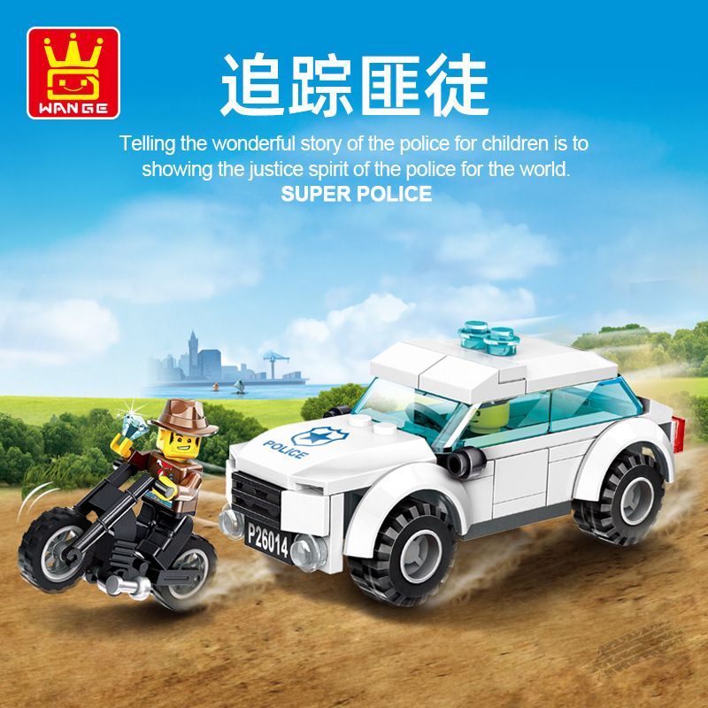 WANGE LIGAO DR.LUCK 26014 THEO DÕI BỌN CÔN ĐỒ bộ đồ chơi xếp lắp ráp ghép mô hình City Thành Phố 85 khối