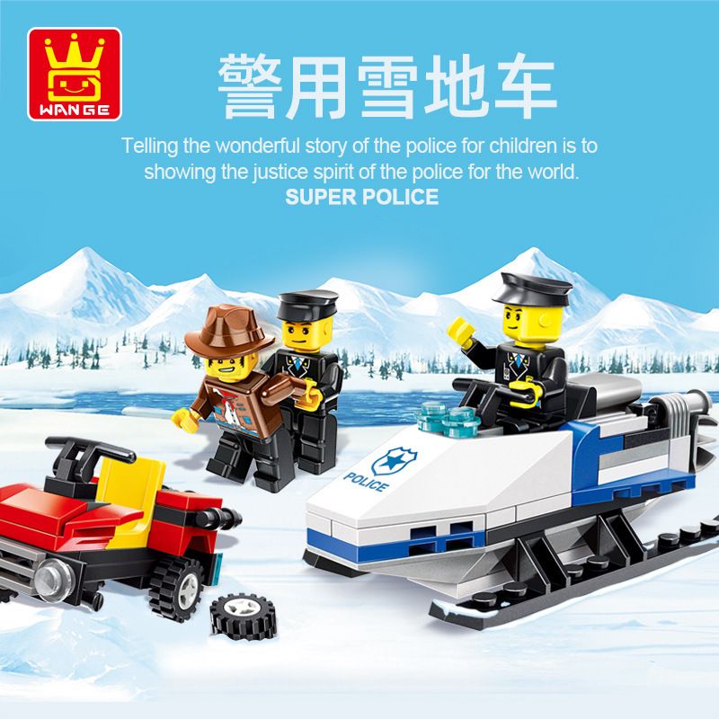 WANGE LIGAO DR.LUCK 26016 XE TRƯỢT TUYẾT CỦA CẢNH SÁT bộ đồ chơi xếp lắp ráp ghép mô hình City Thành Phố 99 khối