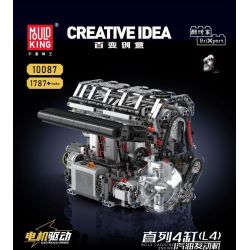 MouldKing 10087 Mould King 10087 DẪN ĐỘNG CƠ XĂNG 4 XI-LANH THẲNG HÀNG bộ đồ chơi xếp lắp ráp ghép mô hình Technic L4 Kỹ Thuật Công Nghệ Cao Mô Hình Phương Tiện 1787 khối