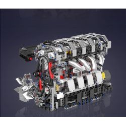 MouldKing 10087 Mould King 10087 DẪN ĐỘNG CƠ XĂNG 4 XI-LANH THẲNG HÀNG bộ đồ chơi xếp lắp ráp ghép mô hình Technic L4 Kỹ Thuật Công Nghệ Cao Mô Hình Phương Tiện 1787 khối