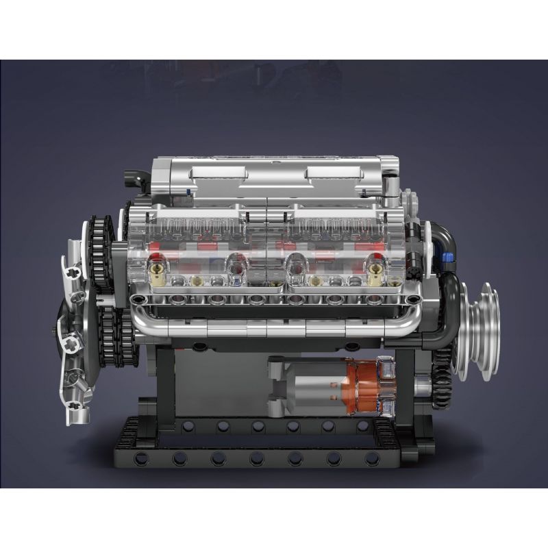 MouldKing 10088 Mould King 10088 DẪN ĐỘNG CƠ 8 XI-LANH KIỂU CHỮ V bộ đồ chơi xếp lắp ráp ghép mô hình Technic V8 ENGINE Kỹ Thuật Công Nghệ Cao Mô Hình Phương Tiện 535 khối