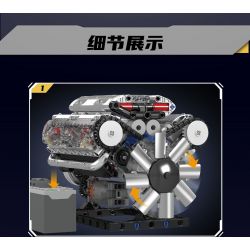 MouldKing 10088 Mould King 10088 DẪN ĐỘNG CƠ 8 XI-LANH KIỂU CHỮ V bộ đồ chơi xếp lắp ráp ghép mô hình Technic V8 ENGINE Kỹ Thuật Công Nghệ Cao Mô Hình Phương Tiện 535 khối