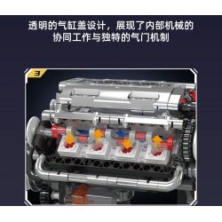 MouldKing 10088 Mould King 10088 DẪN ĐỘNG CƠ 8 XI-LANH KIỂU CHỮ V bộ đồ chơi xếp lắp ráp ghép mô hình Technic V8 ENGINE Kỹ Thuật Công Nghệ Cao Mô Hình Phương Tiện 535 khối
