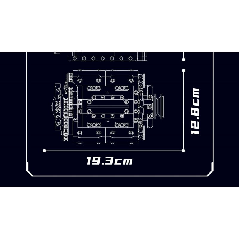 MouldKing 10088 Mould King 10088 DẪN ĐỘNG CƠ 8 XI-LANH KIỂU CHỮ V bộ đồ chơi xếp lắp ráp ghép mô hình Technic V8 ENGINE Kỹ Thuật Công Nghệ Cao Mô Hình Phương Tiện 535 khối