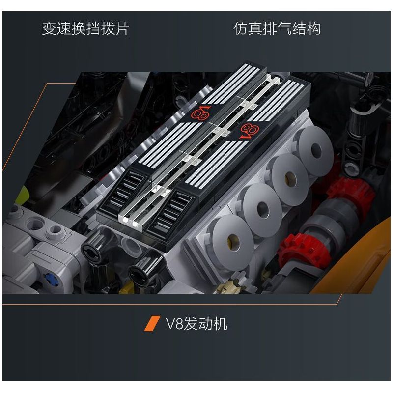 CADA DOUBLEE C61513 61513 SIÊU XE SÁT THỦ MỈM CƯỜI 1:10 tỷ lệ 1:10 bộ đồ chơi xếp lắp ráp ghép mô hình Technic Kỹ Thuật Công Nghệ Cao Mô Hình Phương Tiện 3617 khối