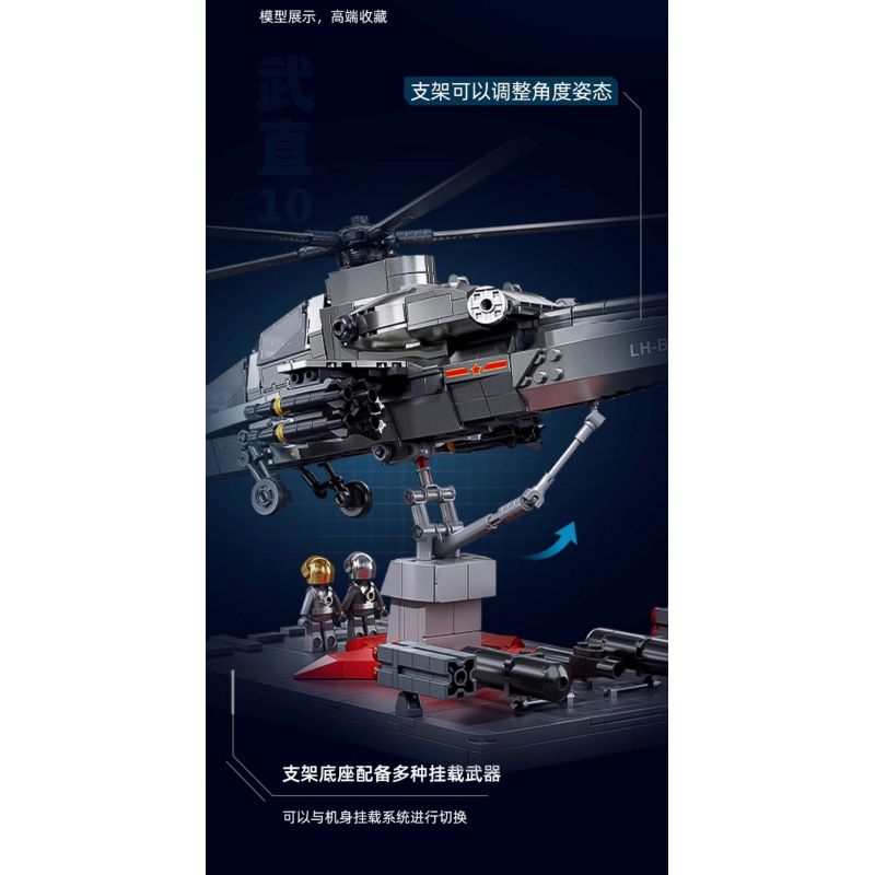 SLUBAN M38-B1233 B1233 1233 M38B1233 38-B1233 KHU VUI CHƠI MÔ HÌNH TRỰC THĂNG VŨ TRANG WZ-10S 1:35 tỷ lệ 1:35 bộ đồ chơi xếp lắp ráp ghép mô hình Military Army Quân Sự Bộ Đội