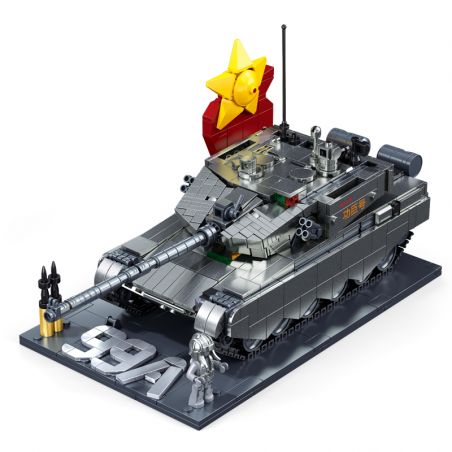 SLUBAN M38-B1234 B1234 1234 M38B1234 38-B1234 KHU VUI CHƠI MÔ HÌNH LỚP PHỦ KIM LOẠI XE TĂNG CHIẾN ĐẤU CHỦ LỰC ZTZ-99AS 1:35 tỷ lệ 1:35 bộ đồ chơi xếp lắp ráp ghép mô hình Military Army Quân Sự Bộ Đội 1079 khối