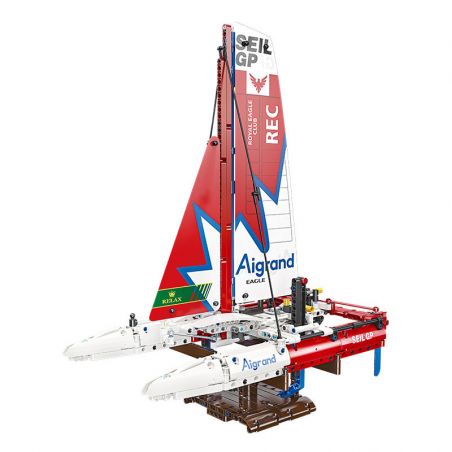 JIESTAR 58124 THUYỀN BUỒM CATAMARAN bộ đồ chơi xếp lắp ráp ghép mô hình Technic F50 HYDROFOIL CATAMARAN SAILBOAT Kỹ Thuật Công Nghệ Cao Mô Hình Phương Tiện 733 khối