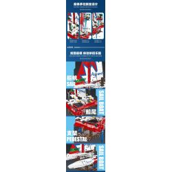 JIESTAR 58124 THUYỀN BUỒM CATAMARAN bộ đồ chơi xếp lắp ráp ghép mô hình Technic F50 HYDROFOIL CATAMARAN SAILBOAT Kỹ Thuật Công Nghệ Cao Mô Hình Phương Tiện 733 khối