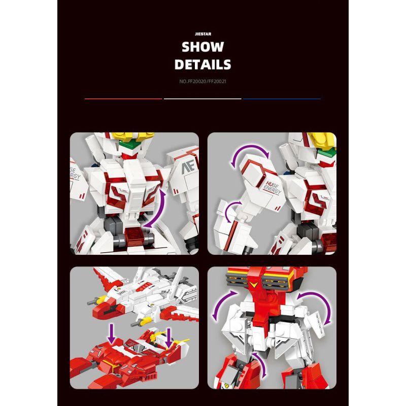 JIESTAR FF20020 20020 MECHA UNICORN BIẾN HÌNH THỨ HAI bộ đồ chơi xếp lắp ráp ghép mô hình Technic TRANSFORMING MECHA Kỹ Thuật Công Nghệ Cao Mô Hình Phương Tiện 394 khối