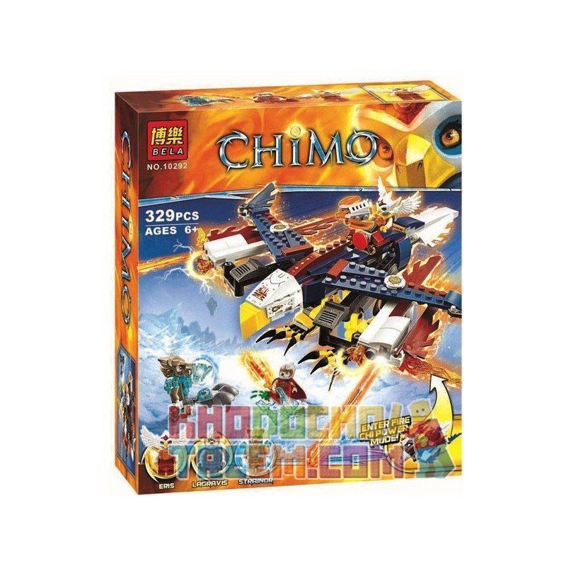 NOT Lego LEGENDS OF CHIMA ERIS' FIRE EAGLE FLYER 70142 Kazi KY98076 98076 Bela Lari 10292 xếp lắp ráp ghép mô hình ĐẠI BÀNG LỬA CỦA ERIS TỜ RƠI Bộ Tộc Thú 330 khối