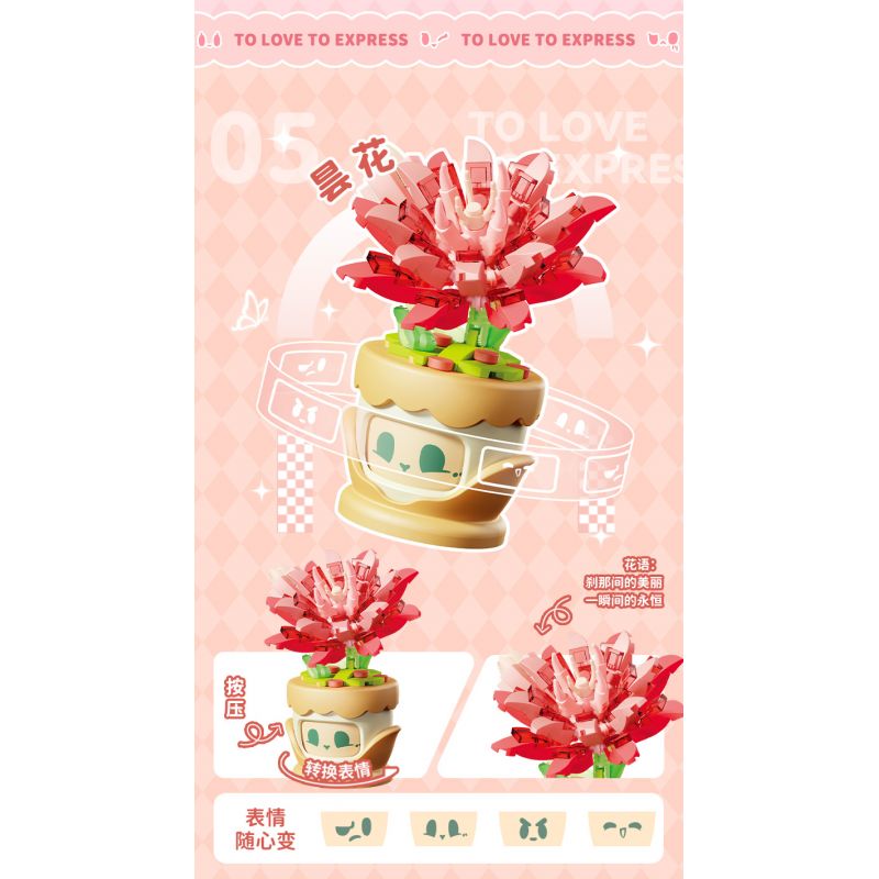 GEKKOSHA 804430 NGÔN NGỮ HOA TÌNH CẢM EPIPHYLLUM bộ đồ chơi xếp lắp ráp ghép mô hình Creator Sáng Tạo