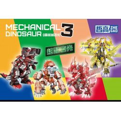 ZHEGAO 662025 Q KHỦNG LONG CƠ KHÍ DỄ THƯƠNG RỒNG BA ĐẦU SẤM SÉT bộ đồ chơi xếp lắp ráp ghép mô hình MECHANICAL DINOSAUR 3 THUNDER THREE HEADED DRAGON 617 khối