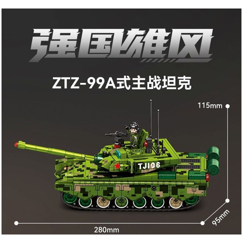 SEMBO 203164 ĐẤT NƯỚC MẠNH MẼ VÀ TINH THẦN ANH HÙNG LÍNH TRUNG QUỐC XE TĂNG CHIẾN ĐẤU CHỦ LỰC IRON TORRENT ZTZ-99A HẠNG ZTZ-59A NHẸ ZTQ-15 tỷ lệ 1:32 bộ đồ chơi xếp lắp ráp ghép mô hình Military Army Quân Sự Bộ Đội 2147 khối