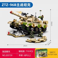 SEMBO 203159 TOP TOY 203159T MỘT QUỐC GIA HÙNG MẠNH XE TĂNG CHIẾN ĐẤU CHỦ LỰC ZTZ-96B tỷ lệ 1:32 bộ đồ chơi xếp lắp ráp ghép mô hình Military Army Quân Sự Bộ Đội 719 khối