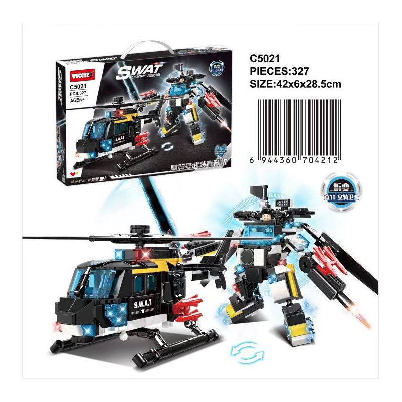 WOMA C5021 5021 non Lego SWAT MÁY BAY CHIẾN ĐẤU EAGLE OWL bộ đồ chơi xếp lắp ráp ghép mô hình Military Army SWAT CORPS Quân Sự Bộ Đội 327 khối