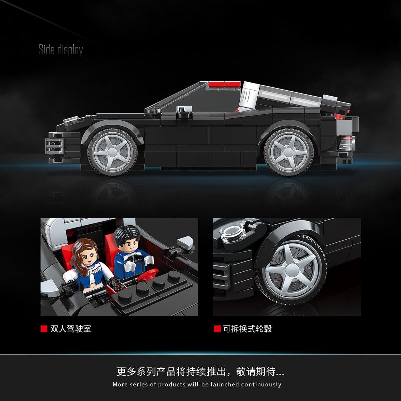 QuanGuan 100273 Quan Guan 100273 PORSCHE 911 bộ đồ chơi xếp lắp ráp ghép mô hình Racers Đua Tốc Độ 346 khối