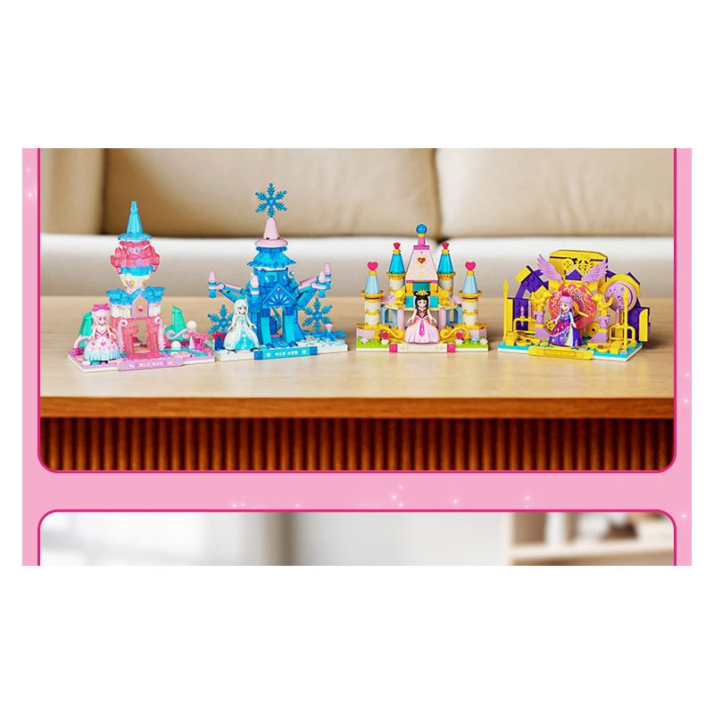 GUDI 9052A 9052B 9052C 9052D YE LUOLI MINI CASTLE 4 MÔ HÌNH bộ đồ chơi xếp lắp ráp ghép mô hình Girl Con Gái