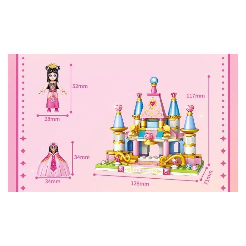GUDI 9052A 9052B 9052C 9052D YE LUOLI MINI CASTLE 4 MÔ HÌNH bộ đồ chơi xếp lắp ráp ghép mô hình Girl Con Gái