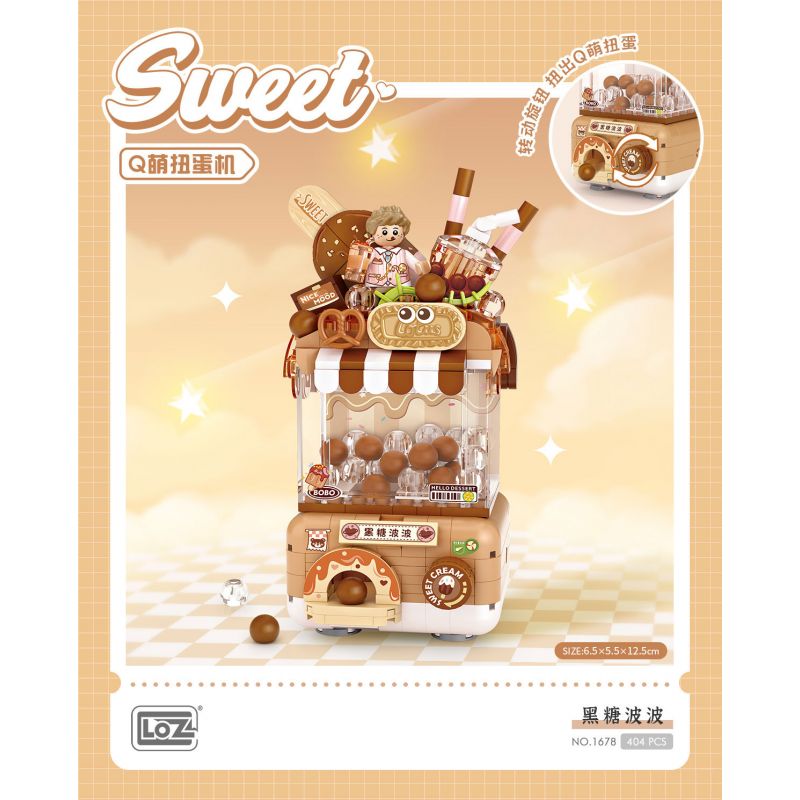 LOZ 1678 non Lego Q MÁY GACHA DỄ THƯƠNG CARAMEL POPS bộ đồ chơi xếp lắp ráp ghép mô hình 404 khối