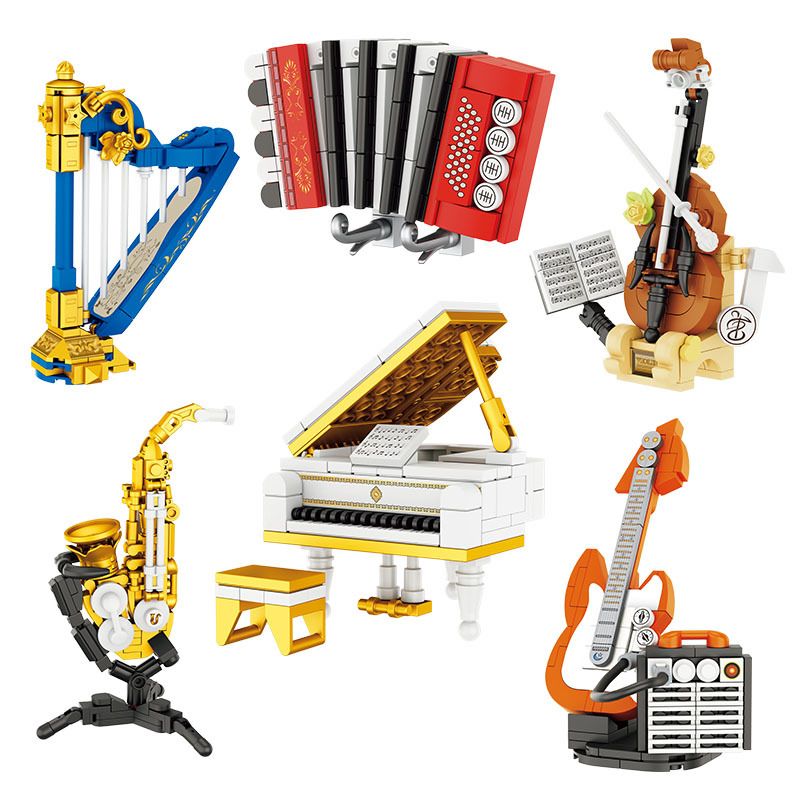 FORANGE FC8133 8133 non Lego NHẠC CỤ MINI 6 LOẠI bộ đồ chơi xếp lắp ráp ghép mô hình Creator Sáng Tạo 717 khối