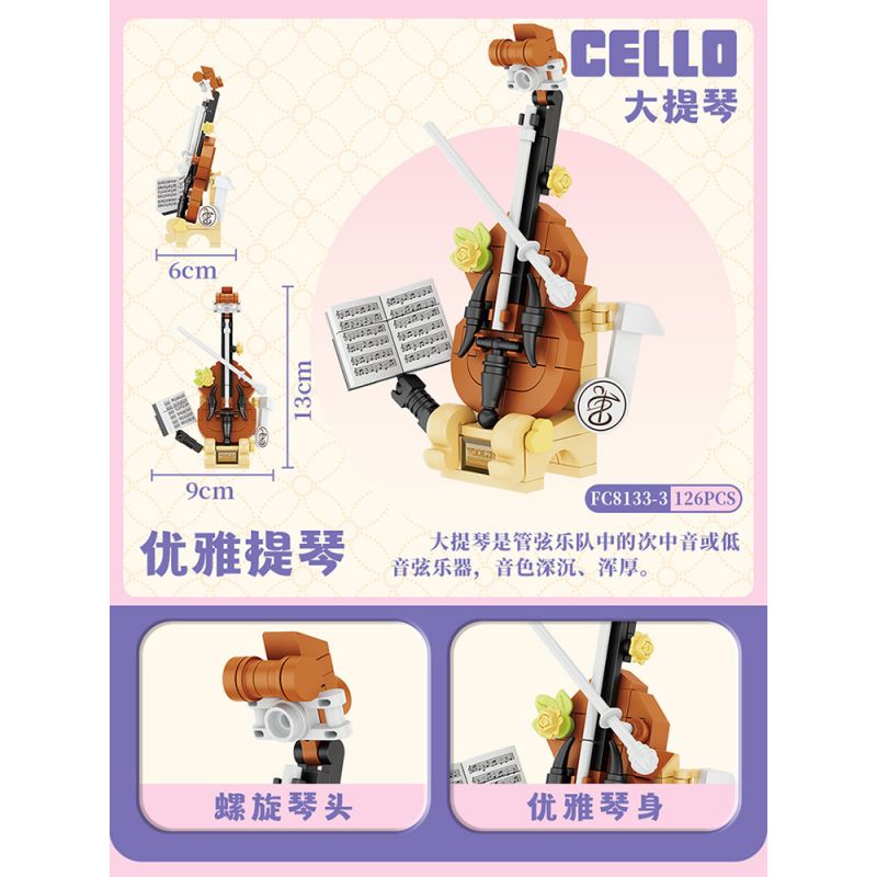 FORANGE FC8133 8133 NHẠC CỤ MINI 6 LOẠI bộ đồ chơi xếp lắp ráp ghép mô hình Creator Sáng Tạo 717 khối