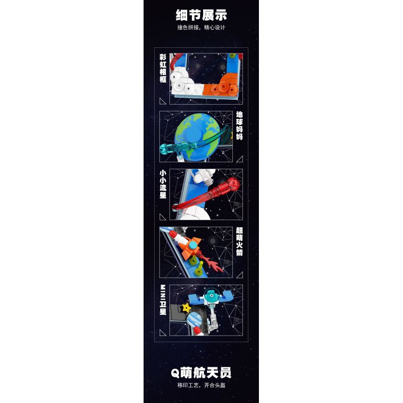 CAYI 12007 KHUNG ẢNH KHÔNG GIAN bộ đồ chơi xếp lắp ráp ghép mô hình SPACE PHOTO FRAME 284 khối