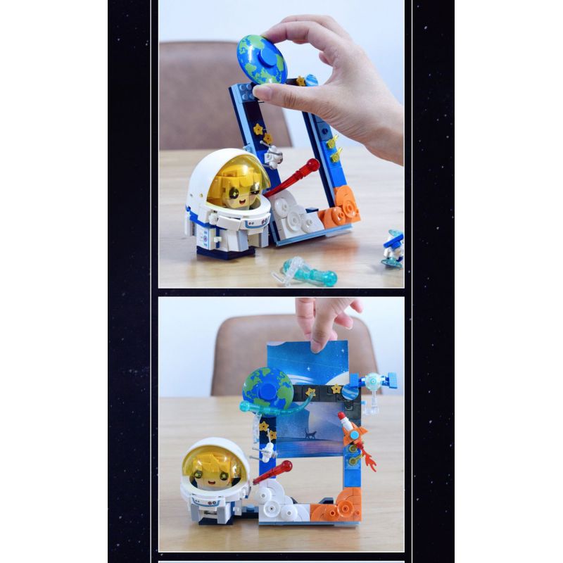 CAYI 12007 KHUNG ẢNH KHÔNG GIAN bộ đồ chơi xếp lắp ráp ghép mô hình SPACE PHOTO FRAME 284 khối