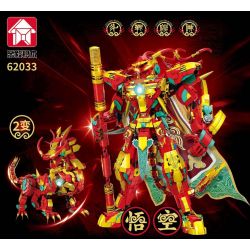 LE YI 62033 HAI PHÉP BIẾN HÌNH NGỘ KHÔNG VÀ KỲ LÂN bộ đồ chơi xếp lắp ráp ghép mô hình 1606 khối