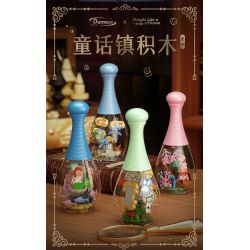 DOMICHA D1307 1307 THỊ TRẤN CỔ TÍCH CHAI VUI NHỘN 4 LOẠI bộ đồ chơi xếp lắp ráp ghép mô hình