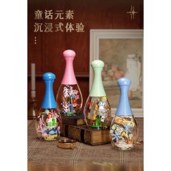 DOMICHA D1307 1307 THỊ TRẤN CỔ TÍCH CHAI VUI NHỘN 4 LOẠI bộ đồ chơi xếp lắp ráp ghép mô hình