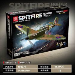QuanGuan 100279 Quan Guan 100279 SPITFIRE ANH F.MK.LA bộ đồ chơi xếp lắp ráp ghép mô hình Military Army Quân Sự Bộ Đội 682 khối