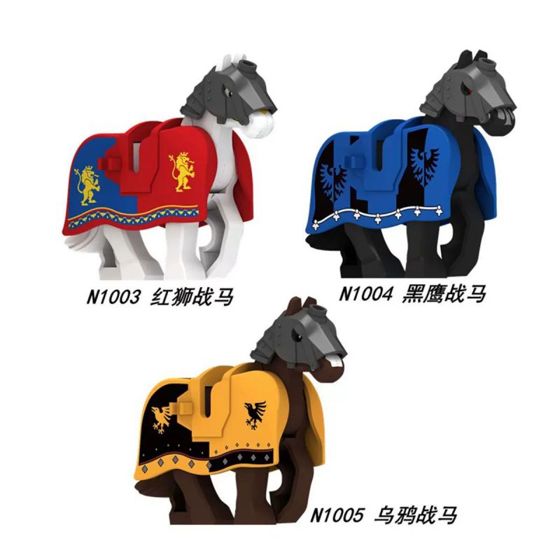 GUANGDONG RUIZHIDA N1004 1004 N1005 1005 N1003 1003 3 LOẠI NGỰA CHIẾN bộ đồ chơi xếp lắp ráp ghép mô hình Medieval Castle Chiến Tranh Trung Cổ GUANGDONG RUIZHIDA N1004 1004 N1005 1005 N1003 1003 3 LOẠI NGỰA CHIẾN bộ đồ chơi xếp lắp ráp ghép mô hình Medieval Castle Chiến Tranh Trung Cổ