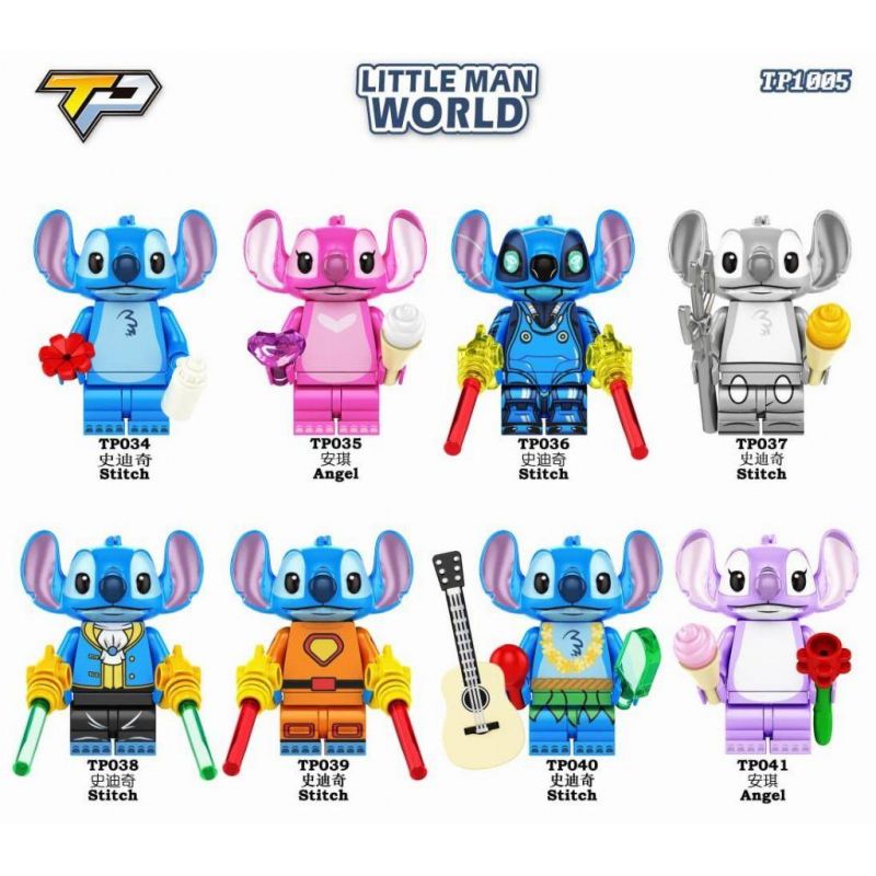 TP 1005 034 035 036 037 038 039 040 041 165 166 KHÂU CÁC NHÂN VẬT NHỎ 8 LOẠI bộ đồ chơi xếp lắp ráp ghép mô hình Movie & Game STITCH Phim Và Trò Chơi