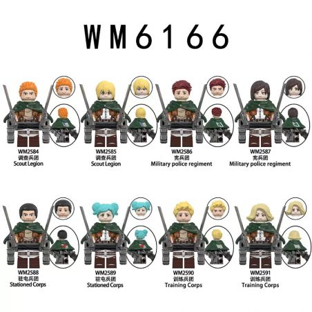 WM 2588 2589 2590 2591 6166 2584 2585 2586 2587 TẤN CÔNG TITAN 8 LOẠI NHÂN VẬT NHỎ bộ đồ chơi xếp lắp ráp ghép mô hình Movie & Game ATTACK ON TITAN Phim Và Trò Chơi