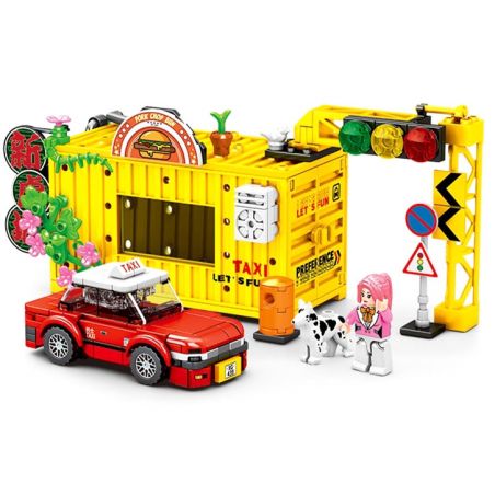 SEMBO 714525 CẢNH ĐƯỜNG PHỐ HỒNG KÔNG BK.5 GIAO THÔNG THUẬN TIỆN bộ đồ chơi xếp lắp ráp ghép mô hình Racers Đua Tốc Độ 271 khối