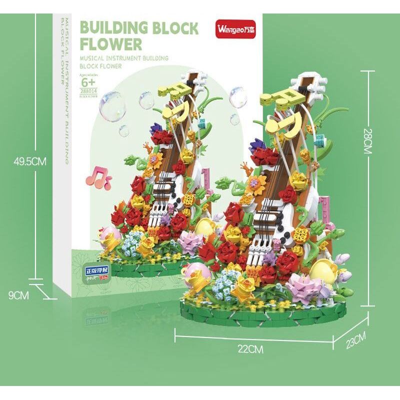 WANGAO 288014 HOA ĐÀN GUITAR bộ đồ chơi xếp lắp ráp ghép mô hình Creator Sáng Tạo