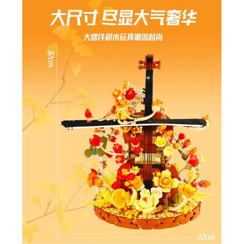 WANGAO 288016 HOA VIOLON bộ đồ chơi xếp lắp ráp ghép mô hình Creator Sáng Tạo