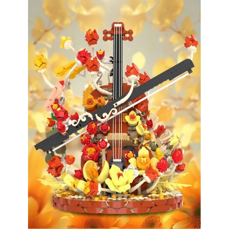 WANGAO 288016 HOA VIOLON bộ đồ chơi xếp lắp ráp ghép mô hình Creator Sáng Tạo