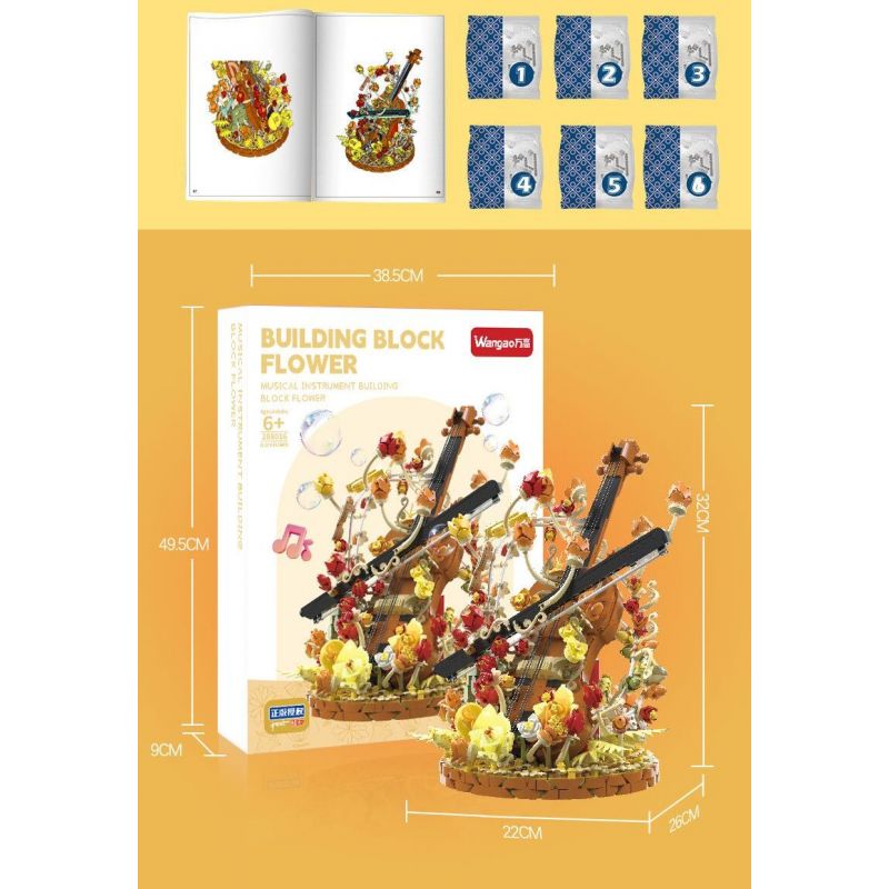 WANGAO 288016 HOA VIOLON bộ đồ chơi xếp lắp ráp ghép mô hình Creator Sáng Tạo