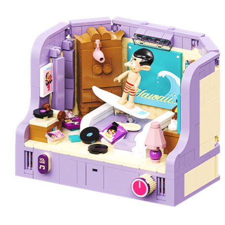 AREA-X AB0037 0037 MR BEAN PHÒNG NGỦ CỦA bộ đồ chơi xếp lắp ráp ghép mô hình Movie & Game MR. BEAN BEDROOM Phim Và Trò Chơi