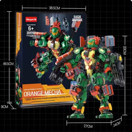 WANGAO 288009 NINJA RÙA ĐỘT BIẾN TUỔI TEEN MICHELANGELO bộ đồ chơi xếp lắp ráp ghép mô hình Movie & Game BLUE MECHA Phim Và Trò Chơi