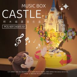 CAYI 8311 HỘP NHẠC LÂU ĐÀI bộ đồ chơi xếp lắp ráp ghép mô hình CASTLE MUSIC BOX 601 khối