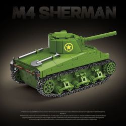 QuanGuan 100272 Quan Guan 100272 TĂNG HẠNG TRUNG M4 SHERMAN (75) (LOẠI HẠN) bộ đồ chơi xếp lắp ráp ghép mô hình Military Army Quân Sự Bộ Đội 480 khối