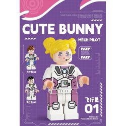 FEMIBOX S2286 2286 S2223 2223 S2287 2287 MÁY THỎ DỄ THƯƠNG bộ đồ chơi xếp lắp ráp ghép mô hình CUTE BUNNY MECH 357 khối
