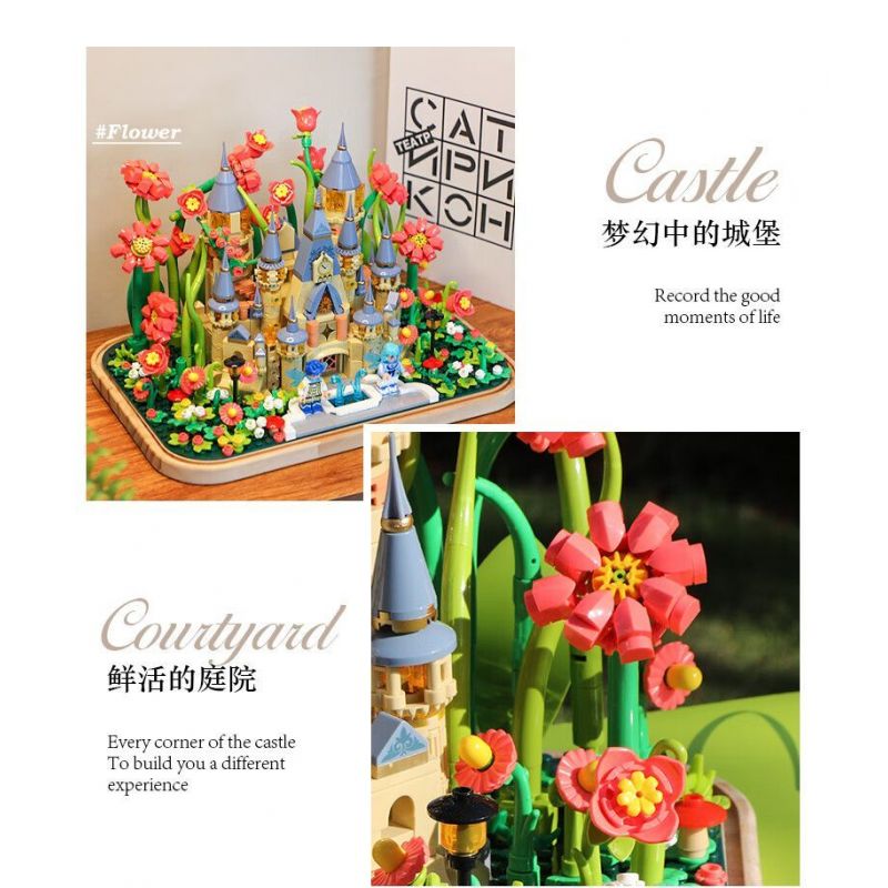 FEMIBOX S2238 2238 LÂU ĐÀI HUALIN bộ đồ chơi xếp lắp ráp ghép mô hình GARDEN CASTLE 1031 khối