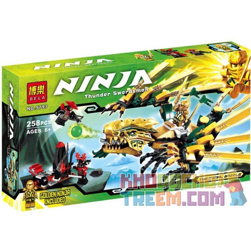 NOT Lego THE GOLDEN DRAGON 70503 Bela Lari 9793 LELE 79112 xếp lắp ráp ghép mô hình RỒNG VÀNG The Lego Ninjago Movie Ninja Lốc Xoáy 252 khối